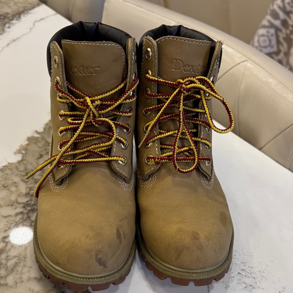 Dexter Tan Boots with Multicolor Laces